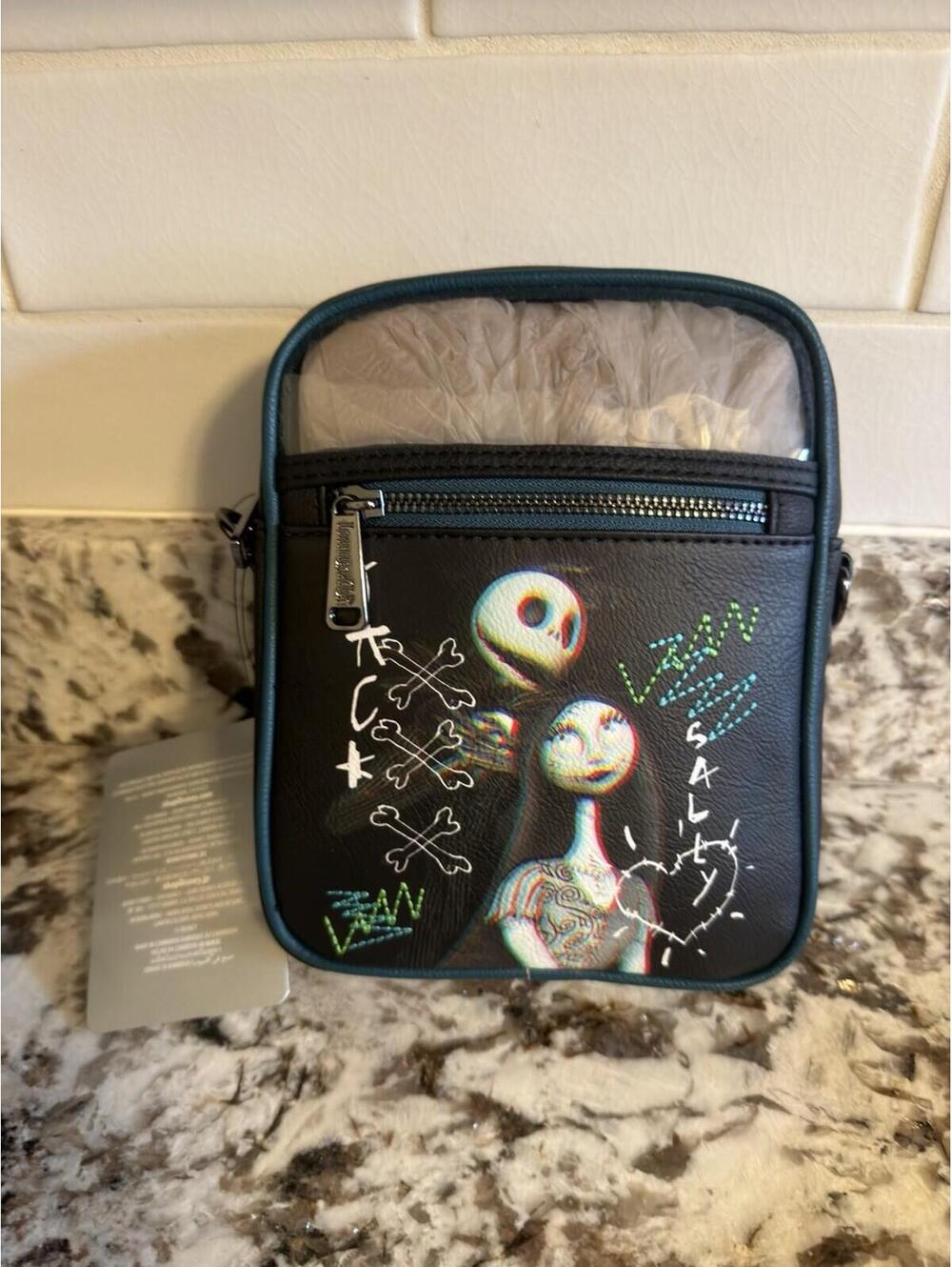 Disney Parks Jack Skellington and Sally Loungefly Crossbody Bag - New